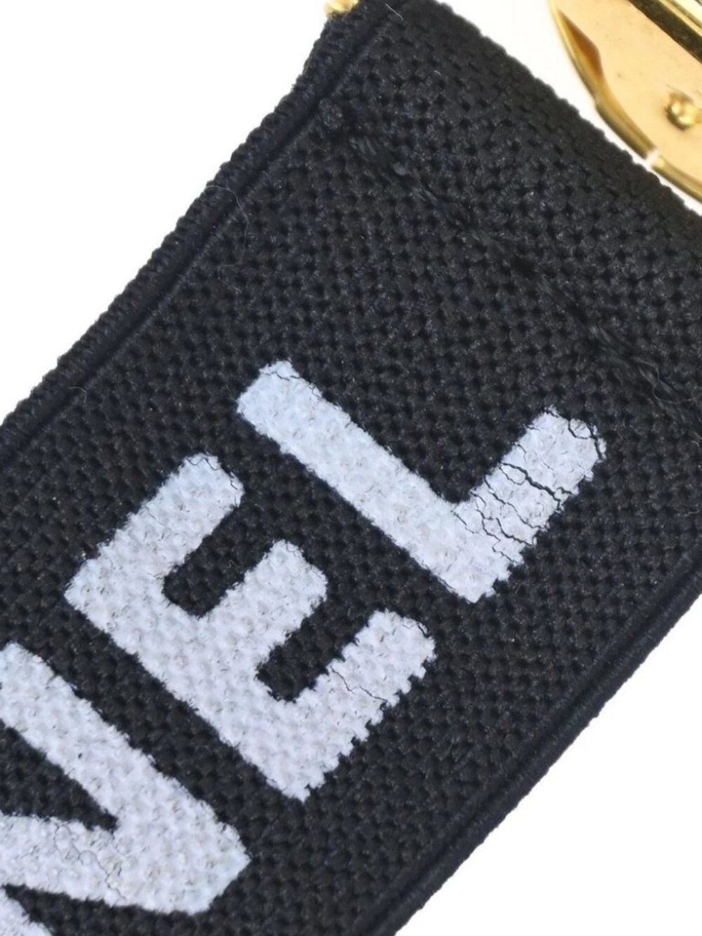 Chanel Black Canvas Logo Clip Armband Wristband - Picture 5 of 8